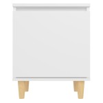 vidaXL Noptieră cu picioare din lemn masiv, alb, 40x30x50 cm vidaXL Noptieră cu picioare din lemn masiv, alb, 40x30x50 cm