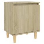 vidaXL Noptieră cu picioare din lemn masiv, stejar sonoma, 40x30x50 cm vidaXL Noptieră cu picioare din lemn masiv, stejar sonoma, 40x30x50 cm