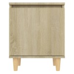 vidaXL Noptieră cu picioare din lemn masiv, stejar sonoma, 40x30x50 cm vidaXL Noptieră cu picioare din lemn masiv, stejar sonoma, 40x30x50 cm