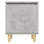 vidaXL Noptieră cu picioare din lemn masiv, gri beton, 40x30x50 cm vidaXL Noptieră cu picioare din lemn masiv, gri beton, 40x30x50 cm