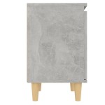 vidaXL Noptieră cu picioare din lemn masiv, gri beton, 40x30x50 cm vidaXL Noptieră cu picioare din lemn masiv, gri beton, 40x30x50 cm