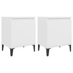 vidaXL Noptiere cu picioare metalice, alb, 40x30x50 cm