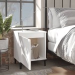 vidaXL Noptiere cu picioare metalice, alb, 40x30x50 cm