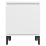 vidaXL Noptiere cu picioare metalice, alb, 40x30x50 cm