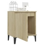 vidaXL Noptieră cu picioare metal, stejar sonoma, 40x30x50 cm vidaXL Noptieră cu picioare metal, stejar sonoma, 40x30x50 cm