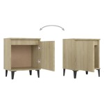 vidaXL Noptieră cu picioare metal, stejar sonoma, 40x30x50 cm vidaXL Noptieră cu picioare metal, stejar sonoma, 40x30x50 cm