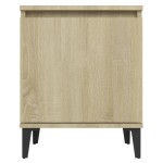 vidaXL Noptieră cu picioare metal, stejar sonoma, 40x30x50 cm vidaXL Noptieră cu picioare metal, stejar sonoma, 40x30x50 cm