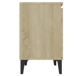 vidaXL Noptieră cu picioare metal, stejar sonoma, 40x30x50 cm vidaXL Noptieră cu picioare metal, stejar sonoma, 40x30x50 cm