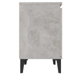 vidaXL Noptieră cu picioare metalice, gri beton, 40x30x50 cm