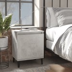 vidaXL Noptiere cu picioare metalice, gri beton, 40x30x50 cm