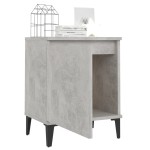 vidaXL Noptiere cu picioare metalice, gri beton, 40x30x50 cm