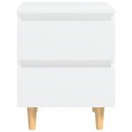 vidaXL Noptiere cu picioare lemn masiv pin, 2 buc., alb, 40x35x50 cm