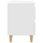vidaXL Noptiere cu picioare lemn masiv pin, 2 buc., alb, 40x35x50 cm