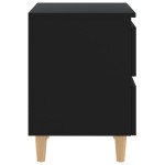 vidaXL Noptiere cu picioare lemn masiv pin, 2 buc., negru, 40x35x50 cm