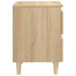 vidaXL Noptieră cu picioare lemn masiv pin, stejar sonoma, 40x35x50 cm vidaXL Noptieră cu picioare lemn masiv pin, stejar sonoma, 40x35x50 cm