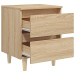 vidaXL Noptieră cu picioare lemn masiv pin, stejar sonoma, 40x35x50 cm vidaXL Noptieră cu picioare lemn masiv pin, stejar sonoma, 40x35x50 cm