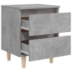 vidaXL Noptieră cu picioare din lemn masiv pin, gri beton, 40x35x50 cm vidaXL Noptieră cu picioare din lemn masiv pin, gri beton, 40x35x50 cm