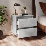 vidaXL Noptieră cu picioare din lemn masiv pin, gri beton, 40x35x50 cm vidaXL Noptieră cu picioare din lemn masiv pin, gri beton, 40x35x50 cm