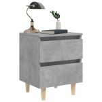 vidaXL Noptieră cu picioare din lemn masiv pin, gri beton, 40x35x50 cm vidaXL Noptieră cu picioare din lemn masiv pin, gri beton, 40x35x50 cm