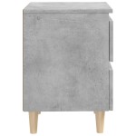 vidaXL Noptiere cu picioare lemn masiv pin 2 buc. gri beton 40x35x50cm