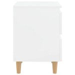 vidaXL Noptieră & picioare lemn masiv pin alb extralucios 40x35x50 cm vidaXL Noptieră & picioare lemn masiv pin alb extralucios 40x35x50 cm