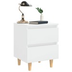 vidaXL Noptieră & picioare lemn masiv pin alb extralucios 40x35x50 cm vidaXL Noptieră & picioare lemn masiv pin alb extralucios 40x35x50 cm