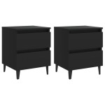 vidaXL Noptiere, 2 buc., negru, 40x35x50 cm, PAL vidaXL Noptiere, 2 buc., negru, 40x35x50 cm, PAL