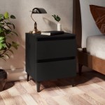 vidaXL Noptiere, 2 buc., negru, 40x35x50 cm, PAL vidaXL Noptiere, 2 buc., negru, 40x35x50 cm, PAL