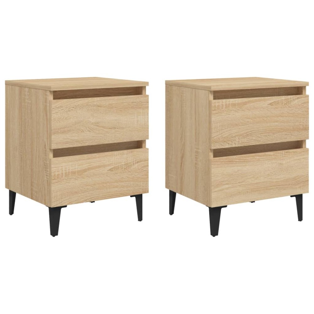 vidaXL Noptiere, 2 buc., stejar sonoma, 40x35x50 cm, lemn prelucrat