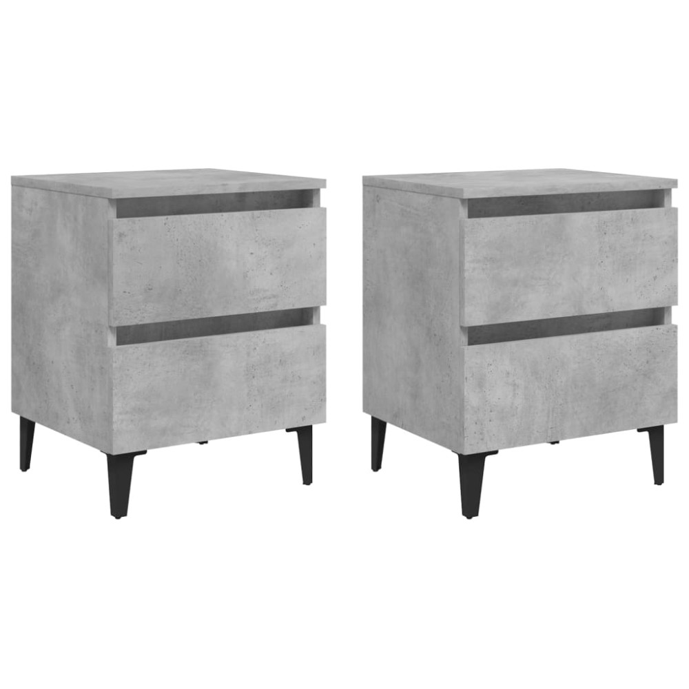 vidaXL Noptiere, 2 buc., gri beton, 40x35x50 cm, PAL