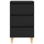 vidaXL Noptiere cu picioare lemn masiv, 2 buc., negru, 40x35x69 cm vidaXL Noptiere cu picioare lemn masiv, 2 buc., negru, 40x35x69 cm