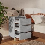 vidaXL Noptiere cu picioare lemn masiv, 2 buc., gri beton, 40x35x69 cm vidaXL Noptiere cu picioare lemn masiv, 2 buc., gri beton, 40x35x69 cm