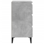 vidaXL Noptieră cu picioare metalice, gri beton, 40x35x69 cm