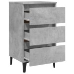 vidaXL Noptiere cu picioare metalice, 2 buc. gri beton, 40x35x69 cm