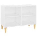vidaXL Comodă TV, picioare lemn masiv, alb, 69,5x30x50 cm vidaXL Comodă TV, picioare lemn masiv, alb, 69,5x30x50 cm
