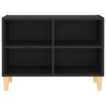vidaXL Comodă TV, picioare lemn masiv, negru, 69,5x30x50 cm vidaXL Comodă TV, picioare lemn masiv, negru, 69,5x30x50 cm