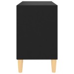 vidaXL Comodă TV, picioare lemn masiv, negru, 69,5x30x50 cm vidaXL Comodă TV, picioare lemn masiv, negru, 69,5x30x50 cm