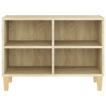 vidaXL Comodă TV, picioare lemn masiv, stejar sonoma, 69,5x30x50 cm vidaXL Comodă TV, picioare lemn masiv, stejar sonoma, 69,5x30x50 cm