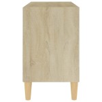 vidaXL Comodă TV, picioare lemn masiv, stejar sonoma, 69,5x30x50 cm vidaXL Comodă TV, picioare lemn masiv, stejar sonoma, 69,5x30x50 cm