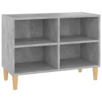 vidaXL Comodă TV, picioare lemn masiv, gri beton, 69,5x30x50 cm vidaXL Comodă TV, picioare lemn masiv, gri beton, 69,5x30x50 cm