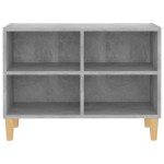 vidaXL Comodă TV, picioare lemn masiv, gri beton, 69,5x30x50 cm vidaXL Comodă TV, picioare lemn masiv, gri beton, 69,5x30x50 cm