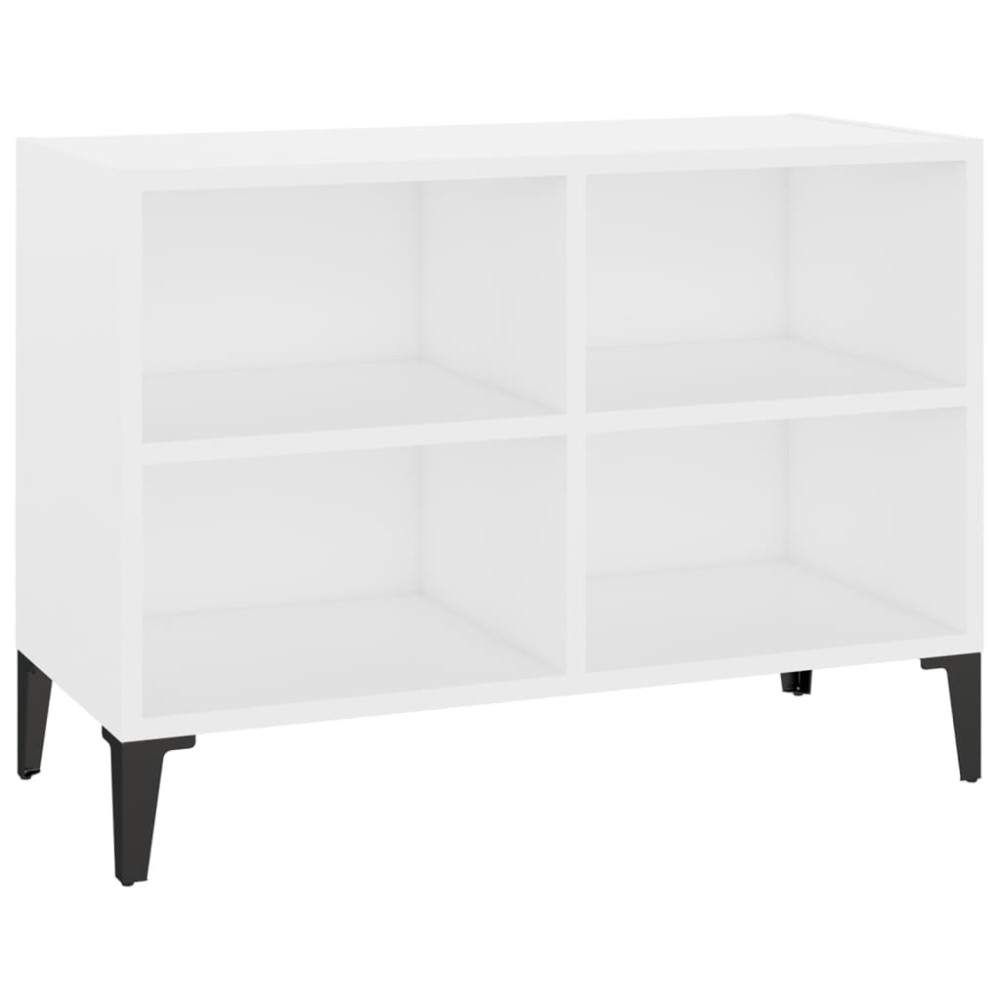vidaXL Comodă TV cu picioare metalice, alb, 69,5x30x50 cm