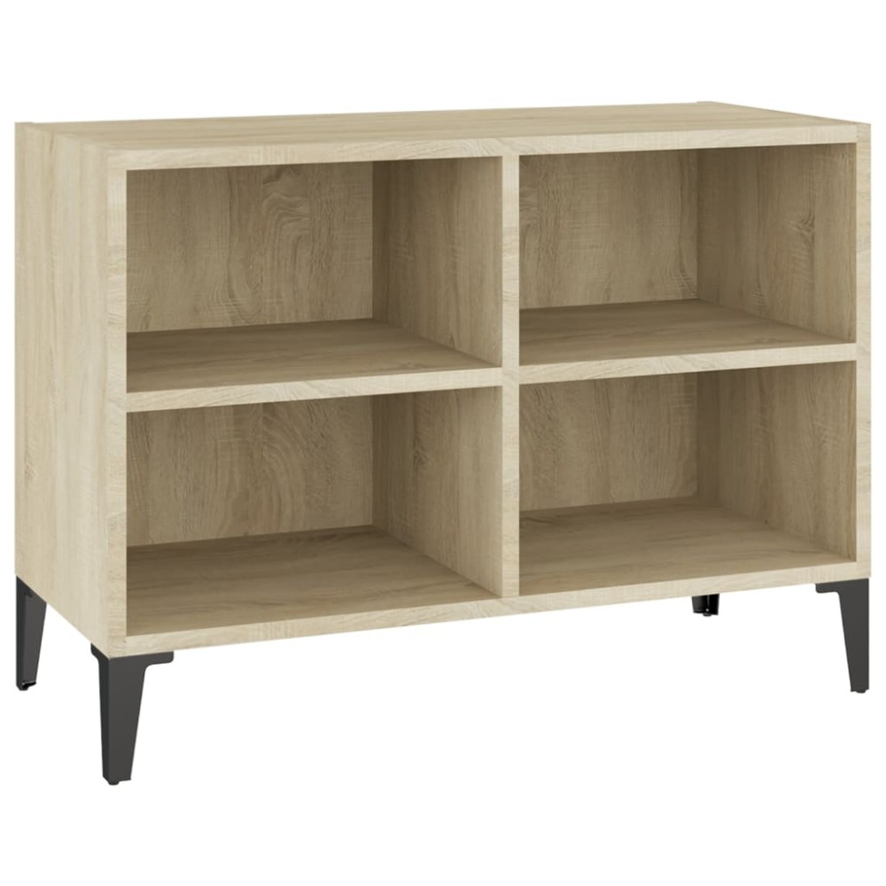 vidaXL Comodă TV cu picioare de metal, stejar sonoma, 69,5x30x50 cm