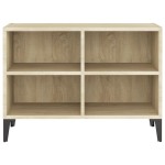 vidaXL Comodă TV cu picioare de metal, stejar sonoma, 69,5x30x50 cm