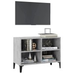 vidaXL Comodă TV cu picioare metalice, gri beton, 69,5x30x50 cm