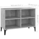 vidaXL Comodă TV cu picioare metalice, gri beton, 69,5x30x50 cm