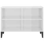 vidaXL Comodă TV cu picioare metalice, alb extralucios, 69,5x30x50 cm
