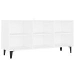 vidaXL Comodă TV cu picioare metalice, alb, 103,5x30x50 cm