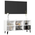 vidaXL Comodă TV cu picioare metalice, alb, 103,5x30x50 cm