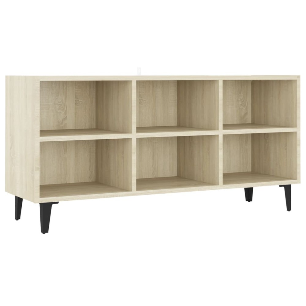 vidaXL Comodă TV cu picioare metalice, stejar sonoma, 103,5x30x50 cm